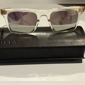 DITA Clear Frame Sunglasses with Gold Accents
